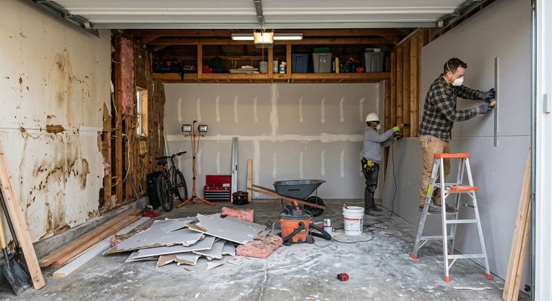 Garage Drywall Replacement in Kansas City, KS
